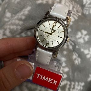 Timex White Leather Watch NWT